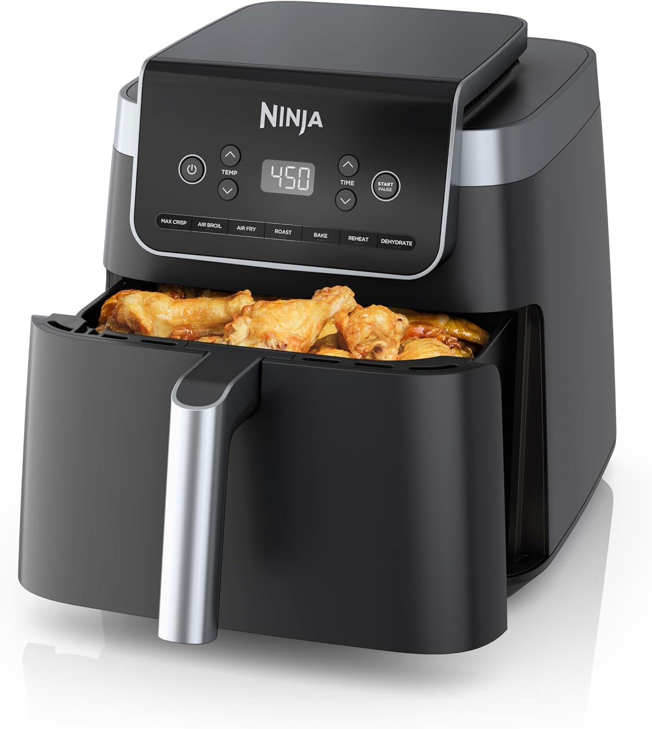 Ninja | Air Fryer Pro XL | 6.5QT Capacity fits up to 9lbs of Wings| 7-in-1 Max Crisp, Broil, Air Fry, Roast, Bake, Reheat & Dehydrate | Dishwasher Safe Parts
