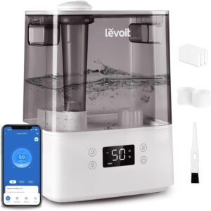 LEVOIT Humidifiers for Bedroom Large Room Home, (6L) Cool Mist Top Fill Essential Oil Diffuser for Baby & Plants, Smart App & Voice Control, Rapid Humidificat