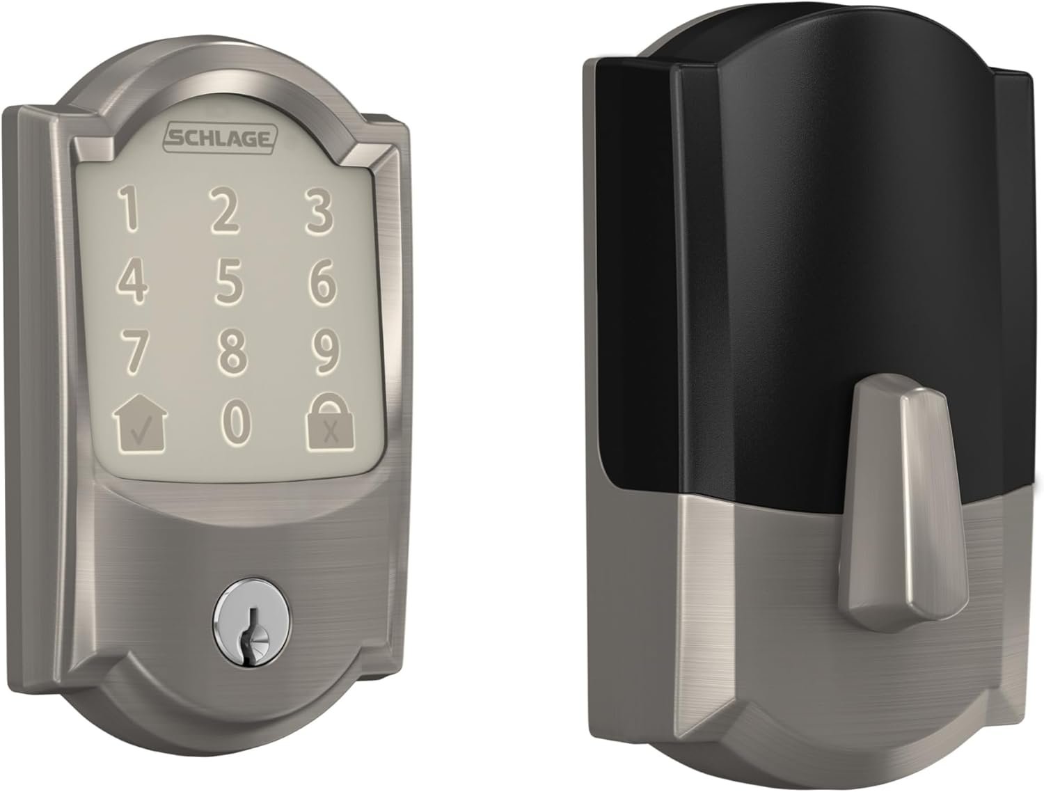 Schlage Encode Smart WiFi Deadbolt Lock for Front Door - Keyless Entry with App or Touchscreen - Works with Alexa, Hey Google, & Airbnb - Create Codes for Guests