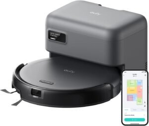 eufy C10 Robot Vacuum Self Emptying, 8 Weeks Hands Free, Advanced Smart Mapping with LiDAR Navigation, 2.85-Inch Slim Design, Powerful Suction, Edge Expansion Brush for Pet Hair, Carpet Detection