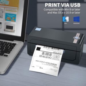 JADENS Bluetooth Thermal Shipping Label Printer – Wireless 4x6 Shipping Label Printer, Compatible with Android, iPhone, Windows & Mac, Widely Used for Ebay, Amazon, Shopify, Etsy, USPS