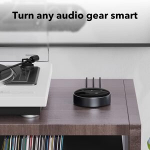 WiiM Mini AirPlay 2 Wireless Audio Streamer, Multiroom Stereo, Preamplifier, Works with Alexa and Siri Voice Assistants, Stream Hi-Res Audio from Amazon Music, Tidal and More