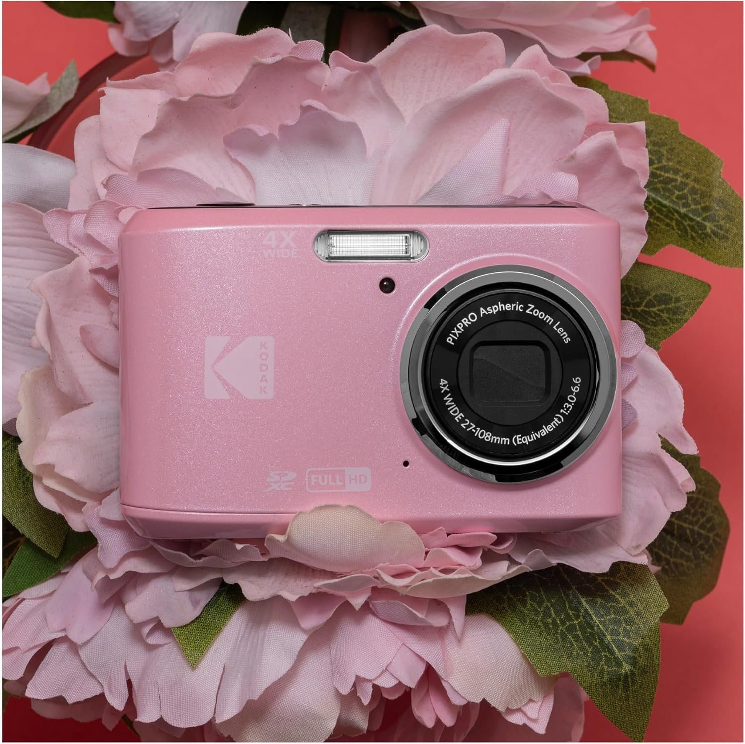 Kodak PIXPRO FZ45 Friendly Zoom 16MP 1080p Full HD Digital Camera with 4X Optical Zoom and 27mm Wide Angle Lens (Pastel Pink)