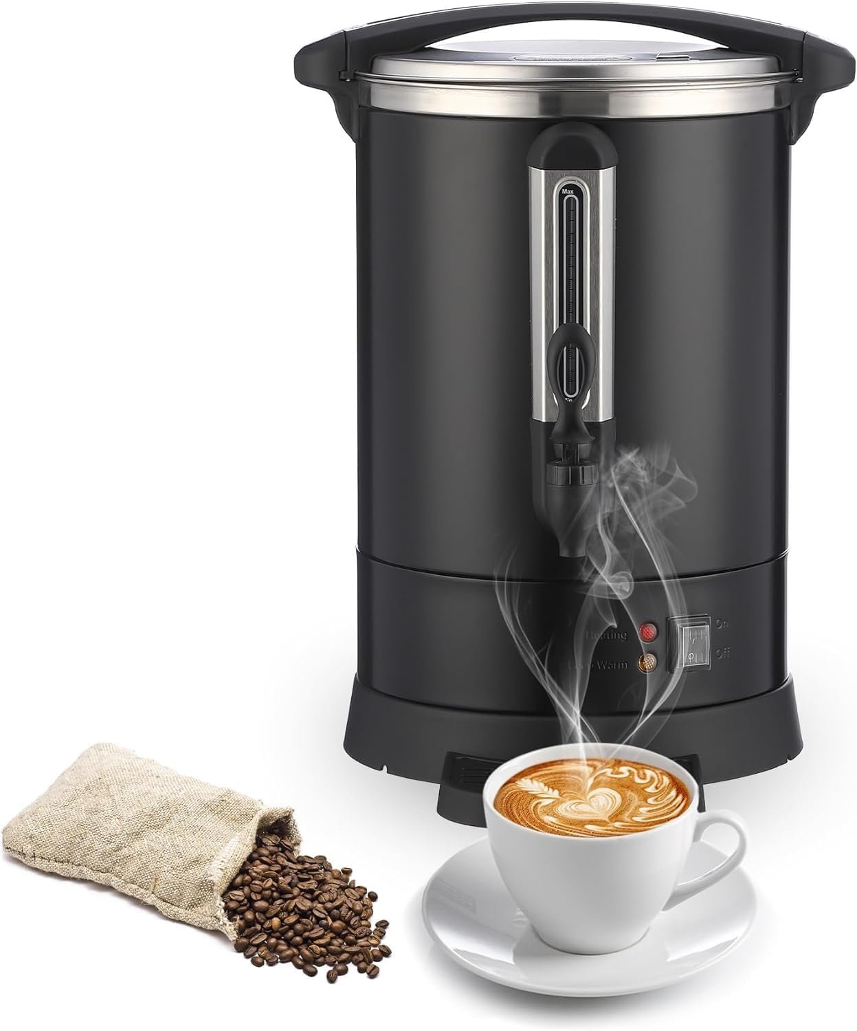 GarveeHome 100 Cups Coffee Urn,14 L/3.8 gal Double Wall Commerical Coffee Maker for Buffet Catering Wedding Gathering,Large Capacity Hot Coffee Dispenser,Stainless Steel Hot Water Urn