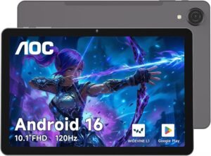 AOC Android tablet used during travel
