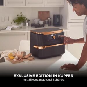 Preparing an easy family dinner after work using a dual-zone air fryer