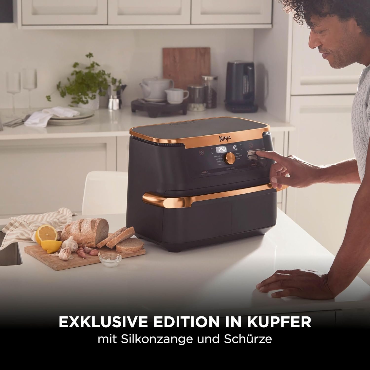 Preparing an easy family dinner after work using a dual-zone air fryer