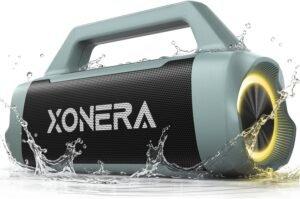 Xonera Speakers Bluetooth Wireless smoky blue portable outdoor speaker with waterproof design and bass sound