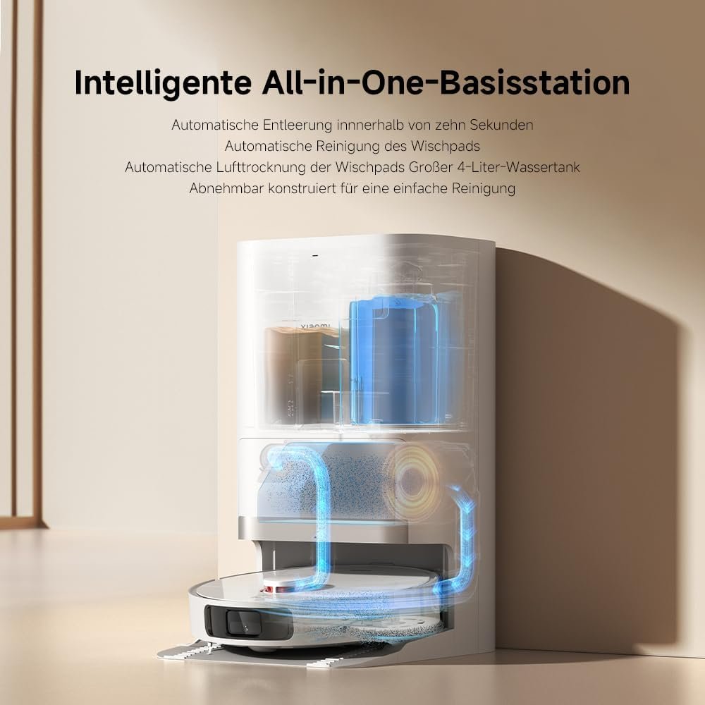 Xiaomi Robot Vacuum X20 Plus performing scheduled floor cleaning in a modern home