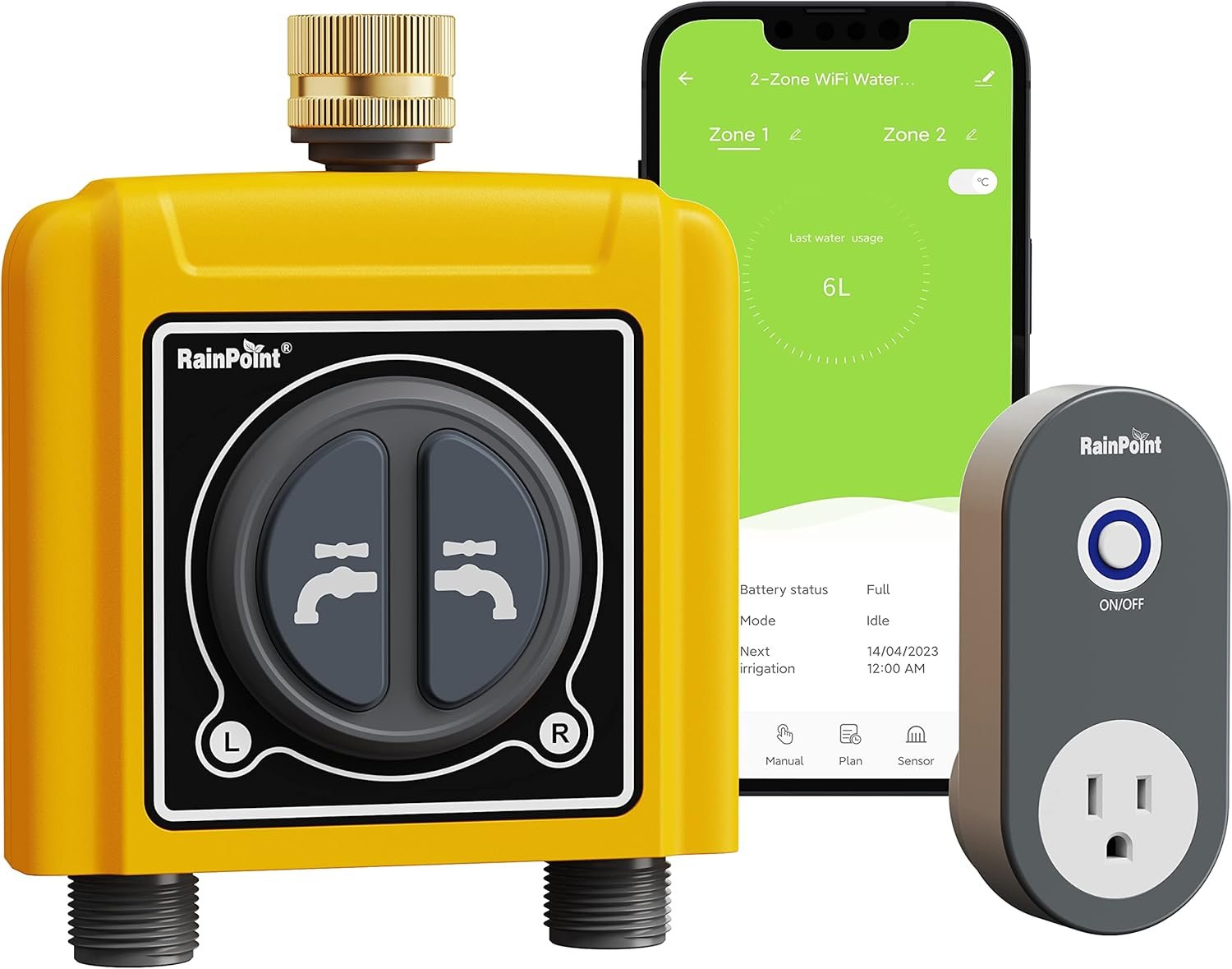 Smart watering system connected to an outdoor hose spigot