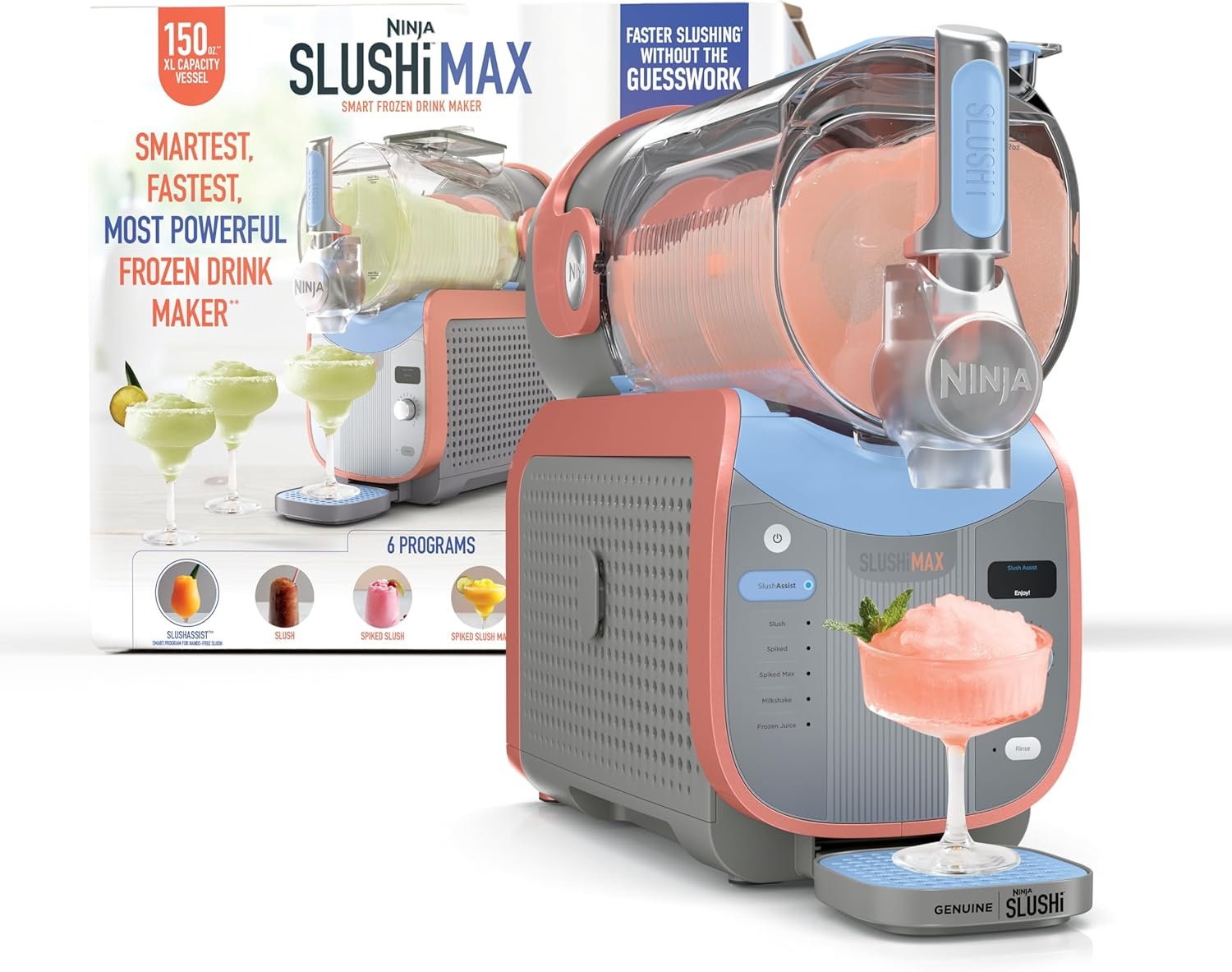 Smart frozen drink maker on a kitchen counter making a slush drink